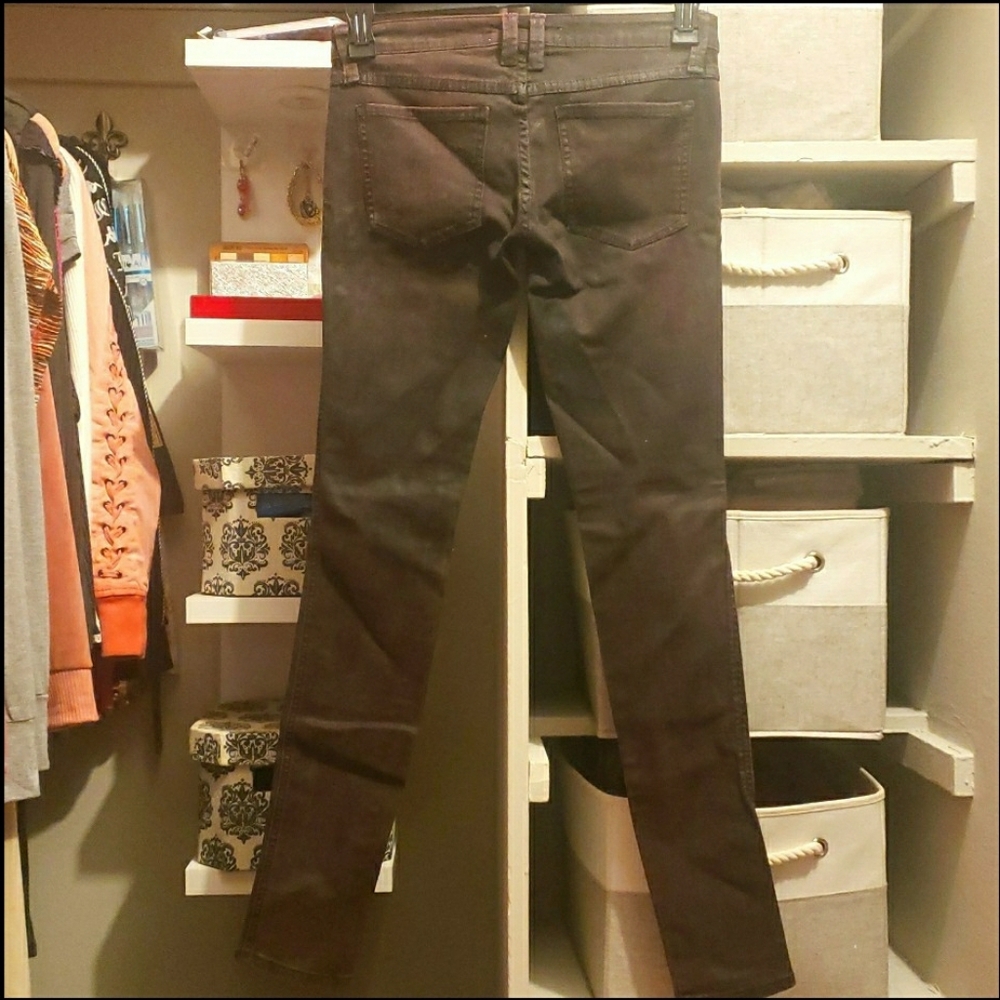 Frankie B Coated Low Rise Skinny Jeans, 26 - Picture 8 of 12